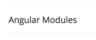 Angular Modules